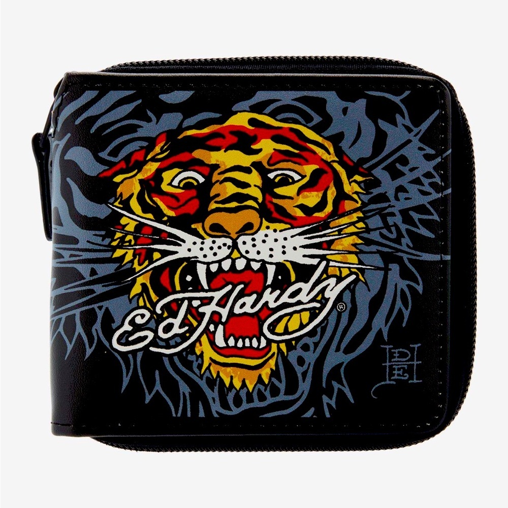 Ed Hardy Black Wallet with Tiger Design NWT​